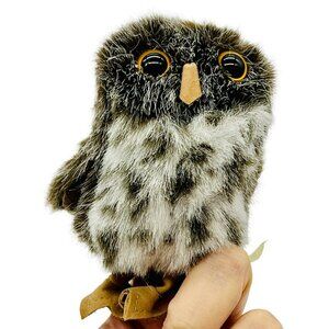 Folkmanis Mini Spotted Owl Plush Finger Puppet 4 inch Stuffed Animal Bird